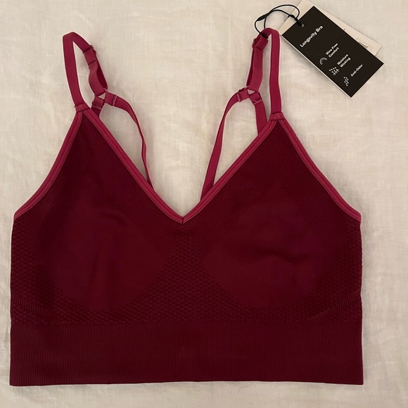 Knix Longevity bra. Dark Cherry, contrast straps. Brand new, tags still on. - Picture 1 of 9